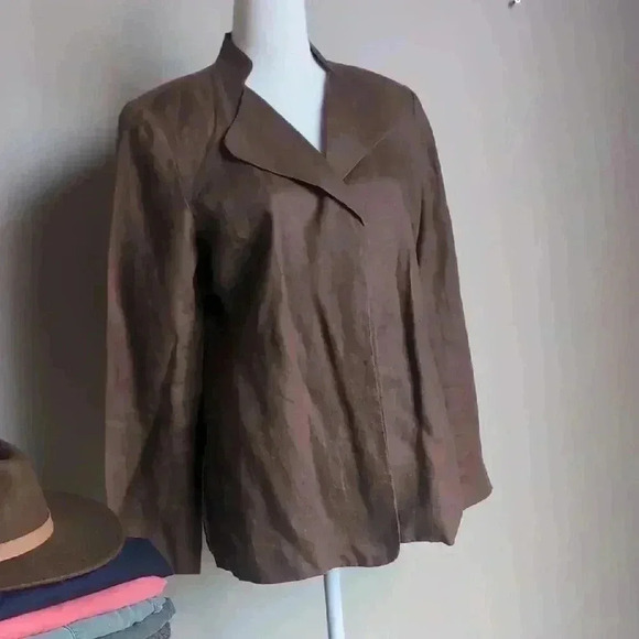 Chadwicks Brown Linen Jacket - Picture 1 of 6